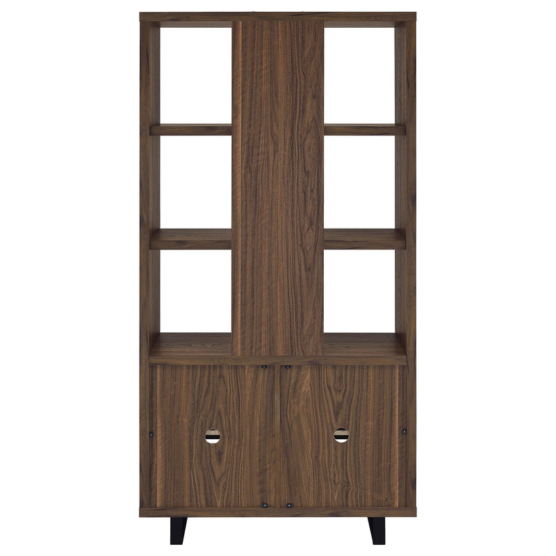 Maddox 71-inch 3-shelf Cabinet Bookcase Walnut - 801863
