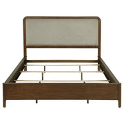 Maderia 57-inch Upholstered California King Panel Bed Walnut - 223321KW