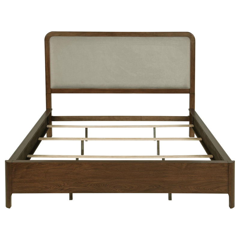 Maderia 57-inch Upholstered California King Panel Bed Walnut - 223321KW