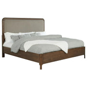 Maderia 57-inch Upholstered Eastern King Panel Bed Walnut - 223321KE