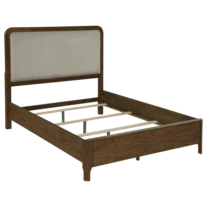 Maderia 57-inch Upholstered Queen Panel Bed Walnut - 223321Q