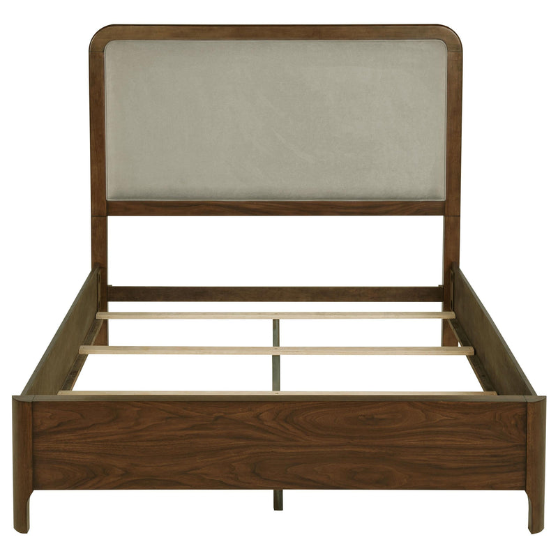 Maderia 57-inch Upholstered Queen Panel Bed Walnut - 223321Q
