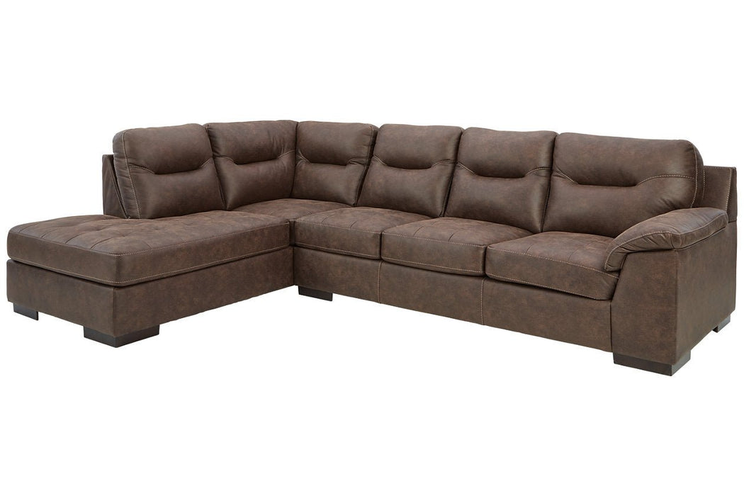 Maderla Walnut LAF Sectional - Gate FurnitureSectional