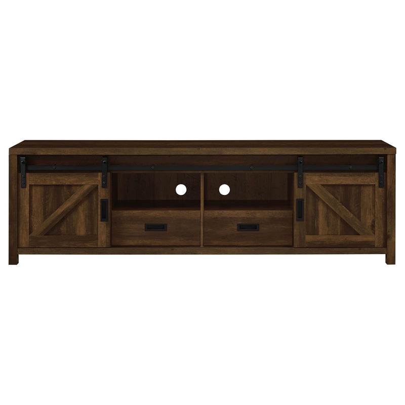 Madra 2-door Engineered Wood 79-inch TV Stand Dark Pine - 736273