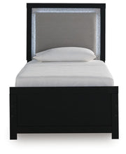 Maeling Black Twin Upholstered Panel Bed - PCB1115B2