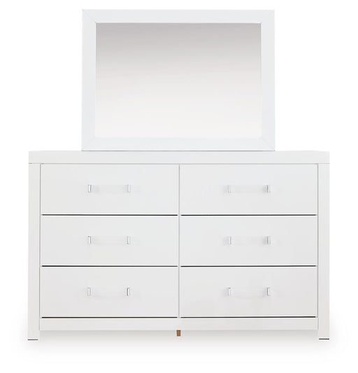 Maeling Full Upholstered Panel Bed, Dresser and Mirror - PCB1119B7