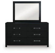 Maeling Queen Upholstered Panel Bed, Dresser and Mirror - PCB1115B7