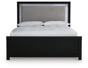 Maeling Queen Upholstered Panel Bed, Dresser and Nightstand - PCB1115B9