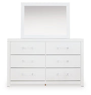 Maeling Queen Upholstered Panel Bed, Dresser, Mirror and Nightstand - PCB1119B10