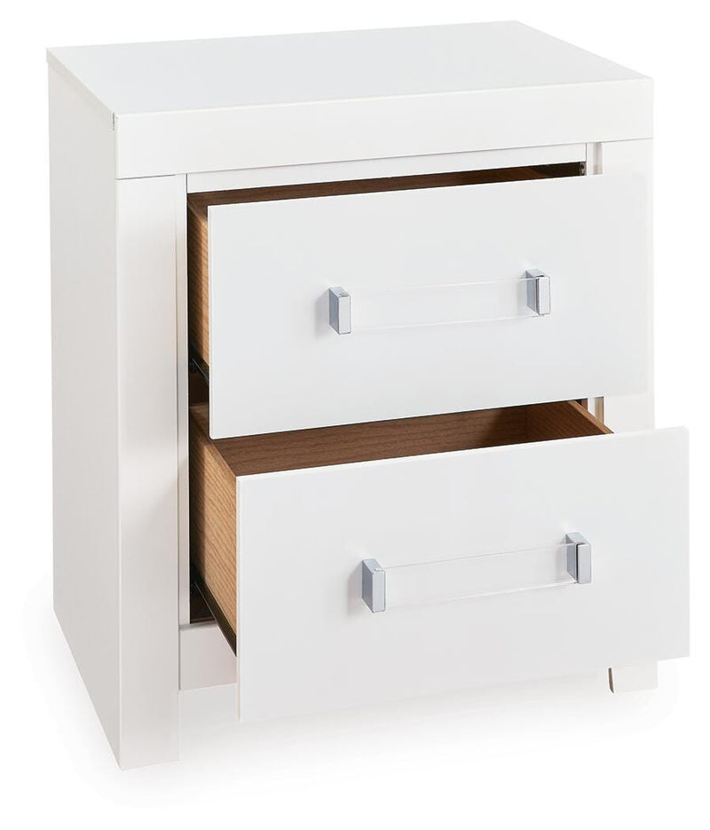 Maeling Queen Upholstered Panel Bed, Dresser, Mirror and Nightstand - PCB1119B10