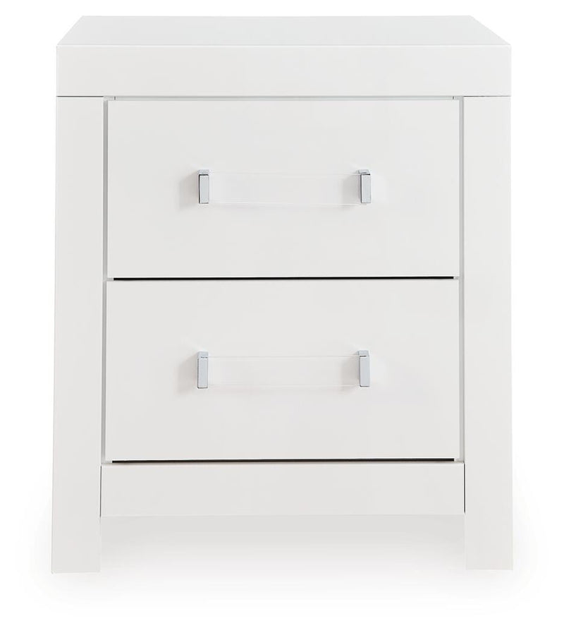 Maeling Queen Upholstered Panel Bed, Dresser, Mirror and Nightstand - PCB1119B10