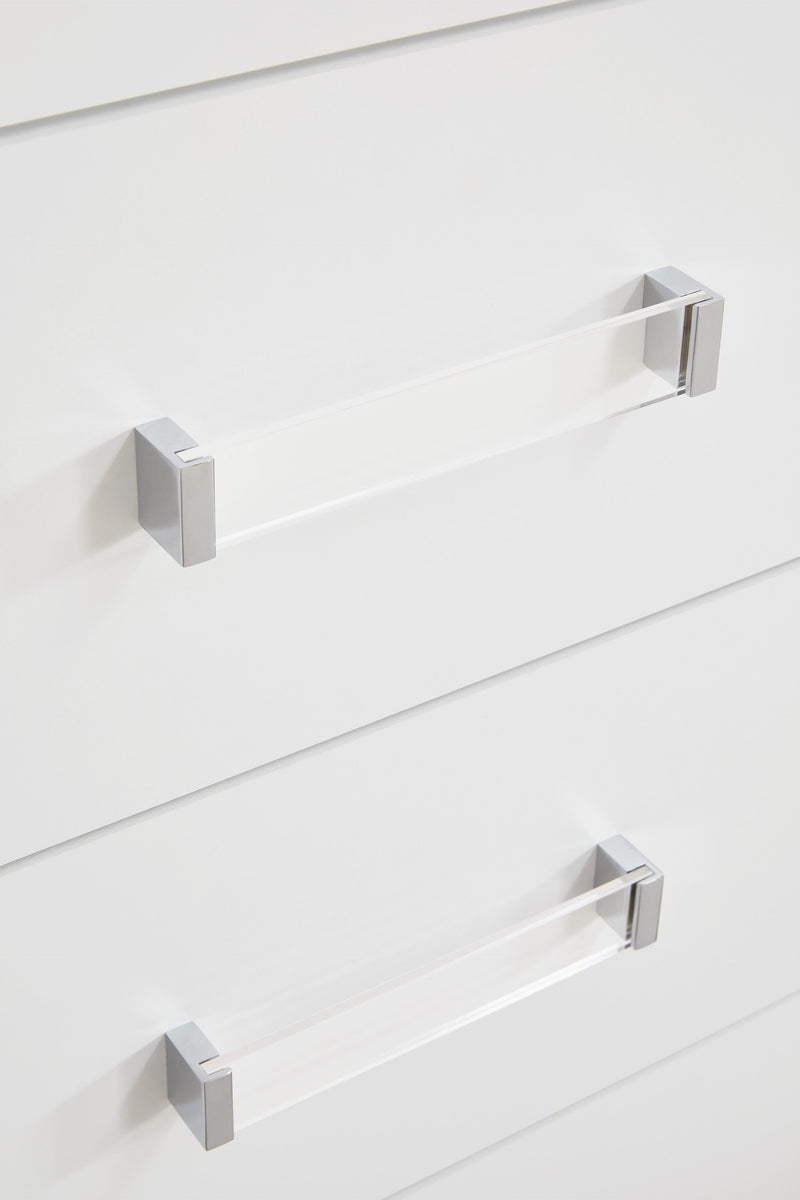Maeling White Dresser and Mirror - PCB1119B1