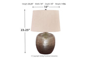 Magalie Antique Silver Finish Table Lamp - Lara FurnitureTable Lamp