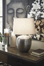 Magalie Antique Silver Finish Table Lamp - Lara FurnitureTable Lamp