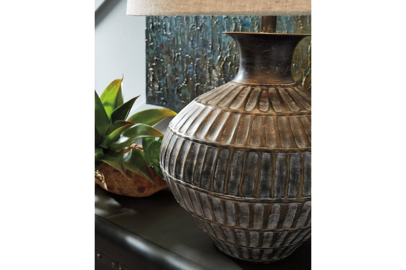Magan Antique Bronze Finish Table Lamp - Lara FurnitureTable Lamp