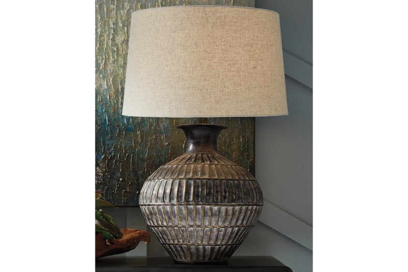 Magan Antique Bronze Finish Table Lamp - Lara FurnitureTable Lamp