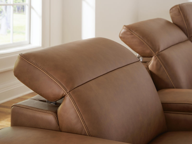 Magic Man Caramel 2-Piece Power Reclining Sectional Loveseat - PCU10700S1