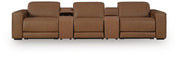 Magic Man Caramel 5-Piece Power Reclining Sectional with Console - PCU10700S10