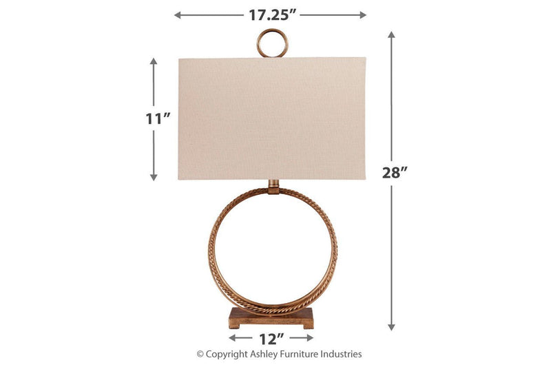 Mahala Antique Gold Finish Table Lamp - Lara FurnitureTable Lamp