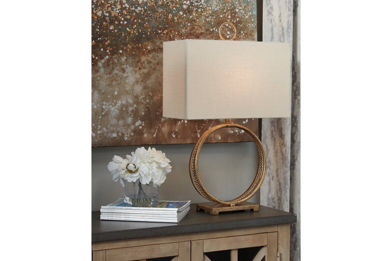 Mahala Antique Gold Finish Table Lamp - Lara FurnitureTable Lamp
