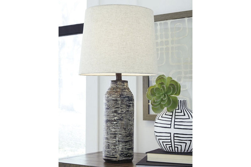 Mahima Black/White Table Lamp (Set of 2) - Lara FurnitureTable Lamp Pair