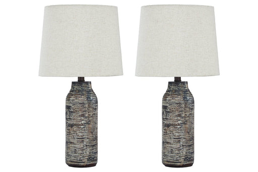 Mahima Black/White Table Lamp (Set of 2) - Lara FurnitureTable Lamp Pair
