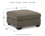 Mahoney Chocolate 2-Piece Sectional with Ottoman from Ashley - Lara Furniture