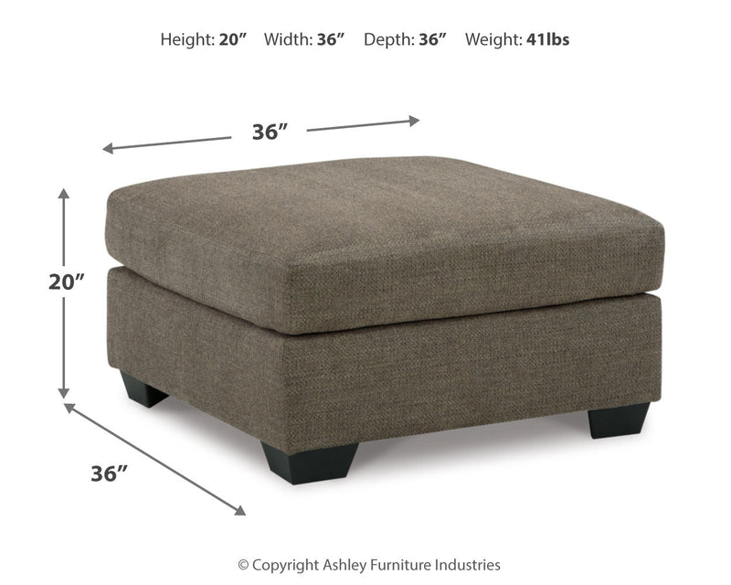 Mahoney Chocolate 2-Piece Sectional with Ottoman from Ashley - Lara Furniture
