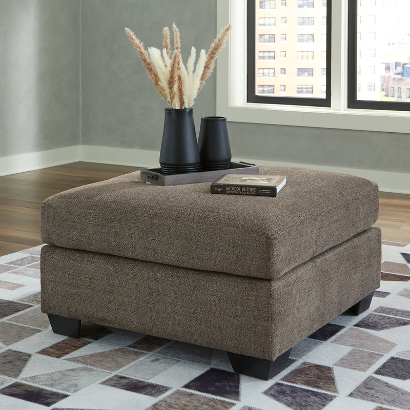Mahoney Chocolate 2-Piece Sectional with Ottoman from Ashley - Lara Furniture