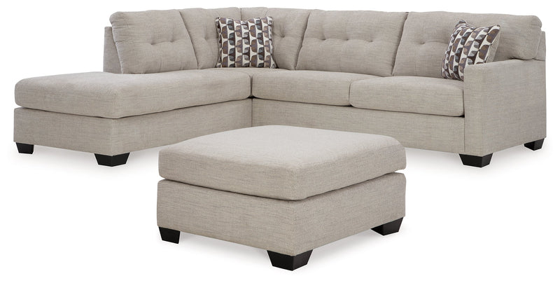 Mahoney Pebble 2-Piece Sectional with Ottoman from Ashley - Lara Furniture