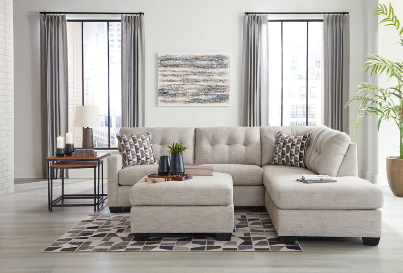 Mahoney Pebble 2-Piece Sectional with Ottoman from Ashley - Lara Furniture