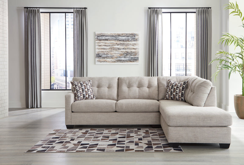 Mahoney Pebble 2-Piece Sectional with Ottoman from Ashley - Lara Furniture