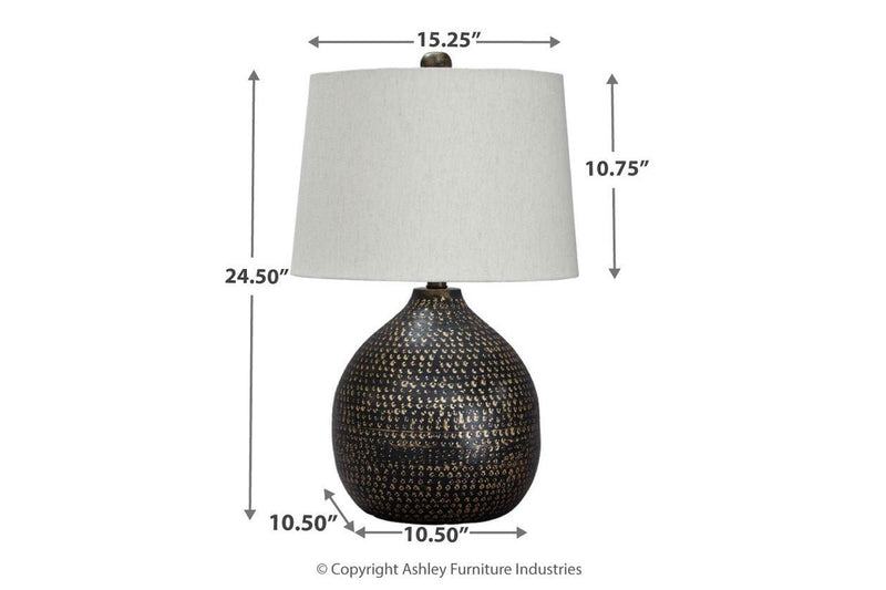 Maire Black/Gold Finish Table Lamp - Lara FurnitureTable Lamp