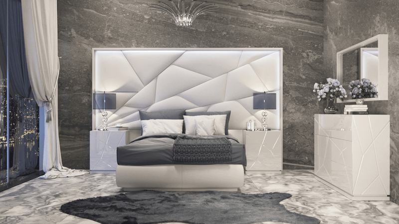 Majesty Bedroom W/Light And Kiu Cases Set - Lara FurnitureBedroom Set