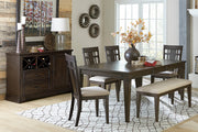 Makah Dark Brown Extendable Dining Set - Lara FurnitureDining Room Set