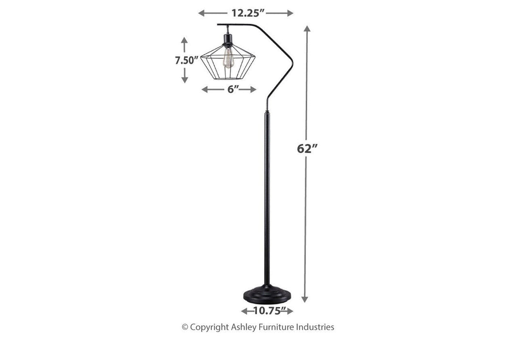 Makeika Black Floor Lamp - L207181 - Lara Furniture