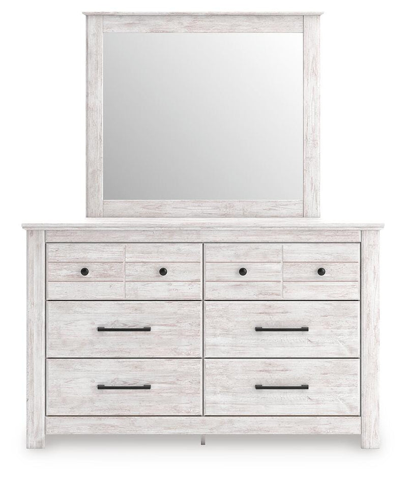 Makidern Full Panel Storage Bed, Dresser and Mirror - PCB1171B25