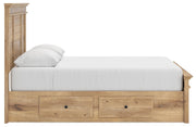 Makidern Queen Panel Bed with Storage, Dresser and Mirror - PCB1170B9