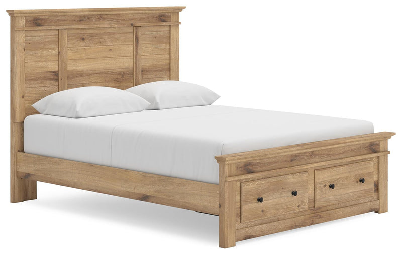 Makidern Queen Panel Storage Bed, Dresser and Mirror - PCB1170B5