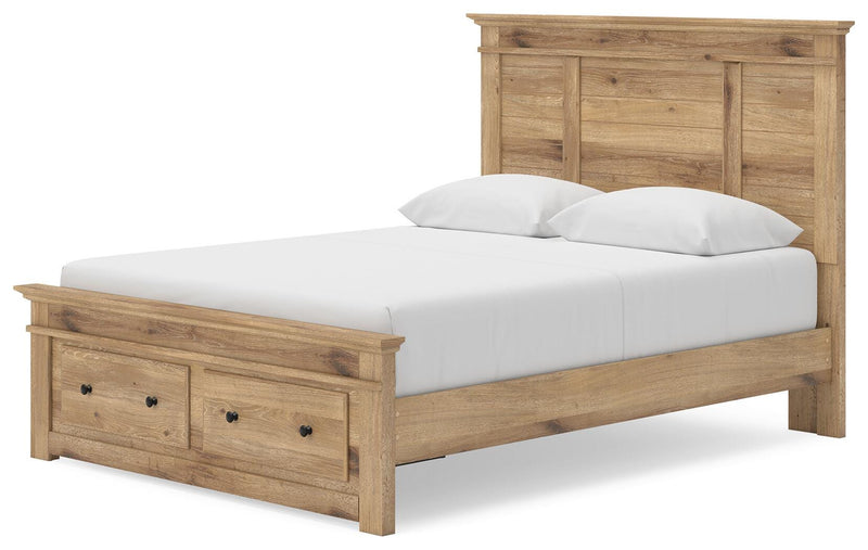 Makidern Queen Panel Storage Bed, Dresser and Mirror - PCB1170B5