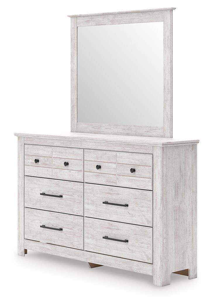 Makidern Queen Panel Storage Bed, Dresser and Mirror - PCB1171B5