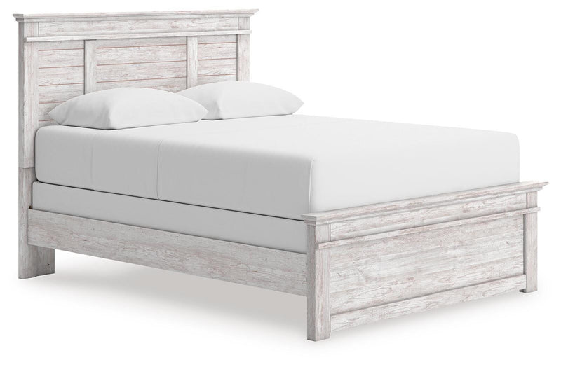 Makidern Whitewash Queen Panel Bed - PCB1171B2