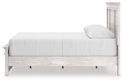 Makidern Whitewash Queen Panel Bed with Storage, Dresser and Mirror - PCB1171B6