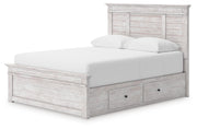 Makidern Whitewash Queen Panel Storage Bed - PCB1171B7
