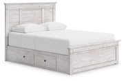 Makidern Whitewash Queen Panel Storage Bed - PCB1171B7