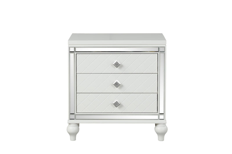 Malibu - 3 Drawers White Nightstand - B234-N
