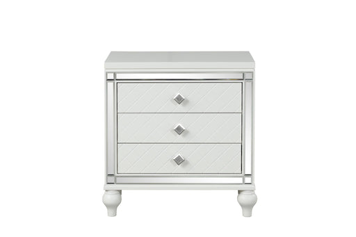 Malibu - 3 Drawers White Nightstand - B234-N