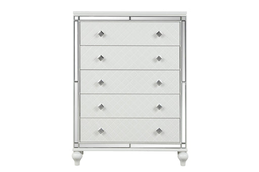 Malibu - 5 Drawers White Chest - B234-C-S