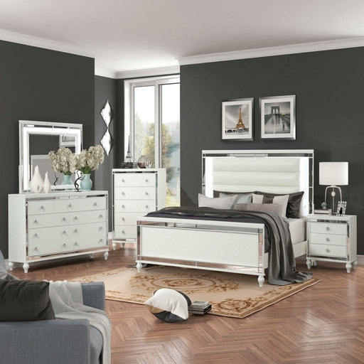 Malibu - White Queen Bed, Dresser, Mirror - B234-QDM