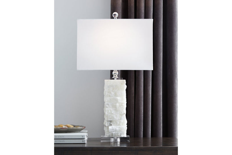 Malise White Table Lamp - Lara FurnitureTable Lamp